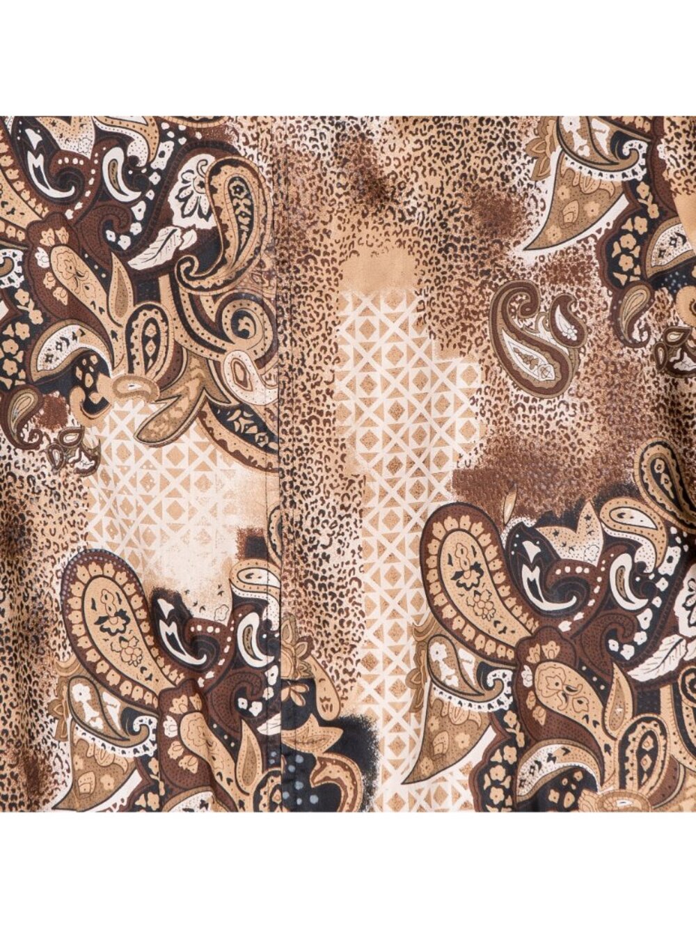 Paisley Silk Jacket L Womens VTG Leopard Print Brown Full Zipper Bomber Lined - Picture 4 of 6